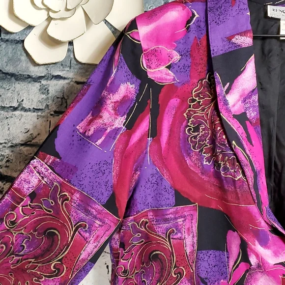 Vintage | Kensington Square 80s Pink and Purple Blazer Jacket - Picture 4 of 9